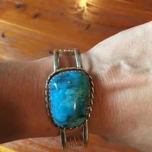 Turquoise and Serling Silver cuff